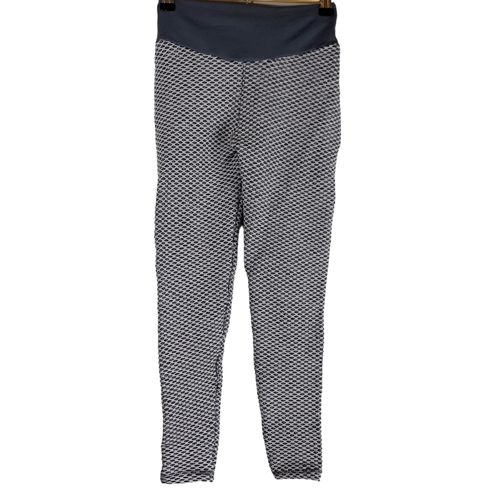 Tik Tok Leggings Butt Scrunch Leggings Gray Waffle Weave Super Stretchy Small - Picture 5 of 13